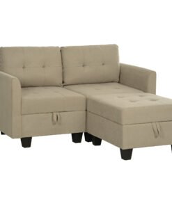 HOMCOM 'L' Shape Modular Storage Sofa - Light Brown