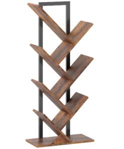HOMCOM Six-Section Tree Bookcase - Wood-Effect