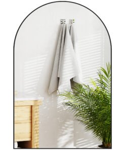 HOMCOM 60 x 90cm Arched Home Mirror - Black