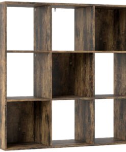HOMCOM Nine-Cube Storage Shelf - Rustic Brown