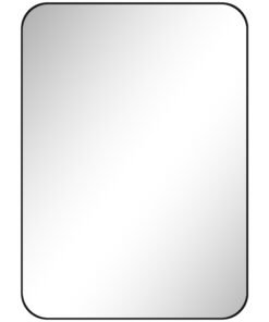 HOMCOM 70 x 50cm Curved Bathroom Mirror - Black