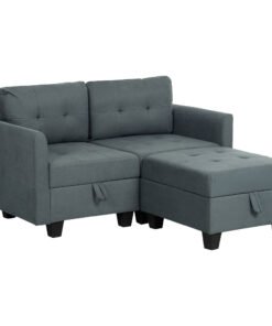 HOMCOM 'L' Shape Modular Storage Sofa - Dark Grey