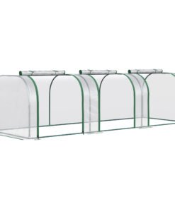 Outsunny PVC Tunnel Greenhouse Green Grow House Steel Frame for Garden Backyard with Zipper Doors 295x100x80 cm, Clear