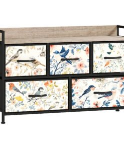 HOMCOM 5-Drawer Chest of Drawers - White