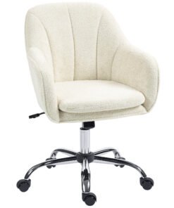 HOMCOM Velvet-Feel Office Chair - Beige