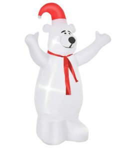HOMCOM 6ft Tall Outdoor Inflatable Bear Airblown Projection Holiday Christmas Lawn Décor