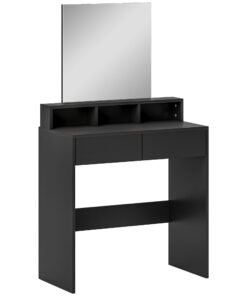 HOMCOM Multi-Storage Dressing Table, with Mirror - Black