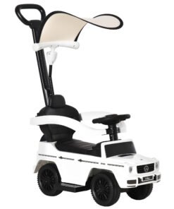 HOMCOM 3 in 1 Kids Children Ride on Push Car Toddler Sliding Car G350 Licensed Walker Foot to Floor Slider Push-Along with Horn Steering Wheel NO POWER Manual, White