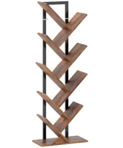 HOMCOM Eight-Section Tree Bookcase - Wood-Effect