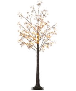 HOMCOM 5ft Artificial Gypsophila Blossom Tree Light with 96 Warm White LED Light, Baby Breath Flowers for Home Party Wedding, Indoor and Outdoor Use