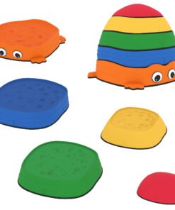 AIYAPLAY 5PCS Sensory Stepping Stones for Toddlers, Frog-Shaped Kids Stepping Stones Set with Anti-Slip Edging for Ages 2-8