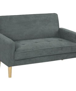 HOMCOM Two-Seater Velvet-Feel Sofa - Grey