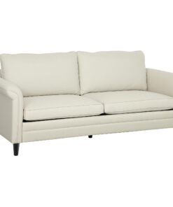 HOMCOM 3 Seater Sofa, Modern Fabric Sofa Couch with Spring Cushion, Rubber Wood Legs, 191cm Upholstered Settee for Living Room, Bedroom, Home Office, Guest Room, Cream White