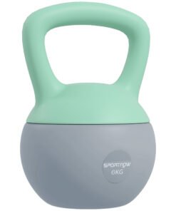 SPORTNOW 6KG Soft Kettlebell, Kettlebell with Non-Slip Handle for Home Gym, Weight Lifting, Strength Training, Green/Grey