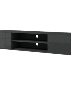 HOMCOM Floating TV Stand Cabinet for TVs up to 60", Wall Mounted TV Unit with Open Shelf, Storage Cupboards and Cable Management for Living Room, Grey