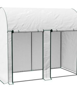 Outsunny 200 x 100cm Walk-In Greenhouse, with Zipped Doors - White
