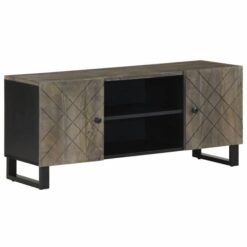 TV Cabinet Black 105x33x46 cm Solid Wood Mango