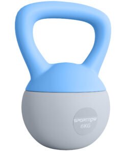 SPORTNOW 6KG Soft Kettlebell, Kettlebell with Non-Slip Handle for Home Gym, Weight Lifting, Strength Training, Light Blue/Grey