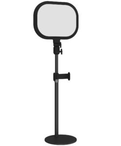 HOMCOM Selfie Light for Video Conference Lighting, Dimmable Desk Lamp with Stand Phone Holder, 5 Colour Modes & 10 Brightness Levels, Memory Function for Home Office, Recording, Video Calls, Black