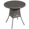 Outsunny 70cm Four-Person Wood-Effect Rattan Table - Grey