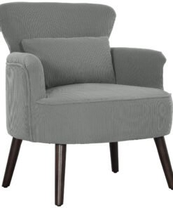 HOMCOM Corduroy Retro Accent Chair - Light Grey