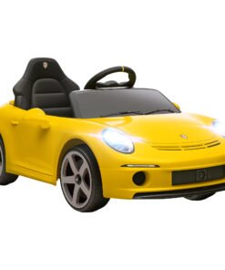 AIYAPLAY Kids Electric Car, 12V Licensed RUF GT Ride on Car with Suspension, Remote Control, Music for 3-5 Years Yellow