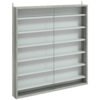 HOMCOM Six Shelf Display Cabinet, with Glass Doors - Graphite Wood Effect