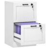HOMCOM 2-Drawer Filing Cabinet with Lock - White
