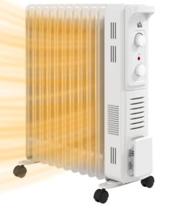 HOMCOM 2.5kW 11 Fin Oil-Filled Radiator - White