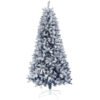 HOMCOM 6ft Flocked Artificial Christmas Tree with 700 Snow Frosted Tips, Metal Stand, Snowy Hinged Xmas Tree, Blue