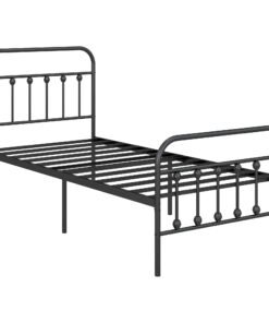 HOMCOM Single Minimalistic Metal Bed Frame - Black