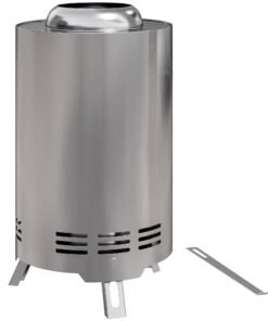 Outsunny Smokeless Fire Pit, 16 x 16 cm Stainless Steel Portable Wood Burning Firepit with Poker, Wood or Pellet Fuelled Tabletop Fire Pit for Garden Camping Bonfire Party, Silver Tone