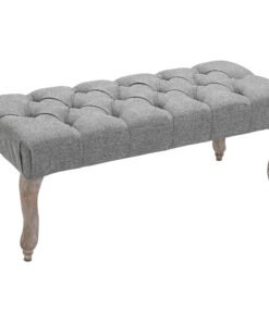 HOMCOM Tufted Upholstered Accent Bench Window Seat Bed End Stool Fabric Ottoman for Living Room, Bedroom, Hallway