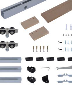 HOMCOM 6.5FT/2000mm Modern Sliding Barn Door Closet Hardware Track Kit Aluminium Track System Unit For Single Wooden Door