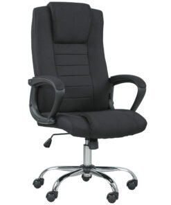 Vinsetto Linen-Look Swivel Office Chair - Black