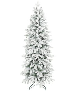 HOMCOM 6ft Flocked Artificial Christmas Tree