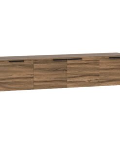 HOMCOM Floating TV Unit, 150 cm Wall Mounted TV Stand Cabinet with Shelves and Doors, Entertainment Media Console for Living Room, Bedroom, Rustic Brown