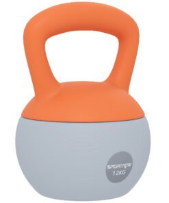 SPORTNOW 12KG Soft Kettlebell, Kettlebell with Non-Slip Handle for Home Gym, Weight Lifting, Strength Training, Orange/Grey