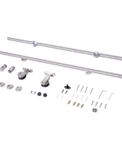 HOMCOM Wooden Sliding Door Kit Stainless Steel Smooth Operation Hardware Track Kit System Unit For Single Door 2000mm