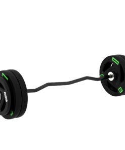 SPORTNOW Curl Bar with 30kg Weight Plates, Barbell Bar for 5cm Weight Plates, Home Gym Weight Lifting Bar, 120cm, 58kg