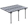 Outsunny 4.35 x 3m Outdoor Patio Gazebo Pergola, Retractable Pergola Canopy Aluminum Post & PC Roof, Grey