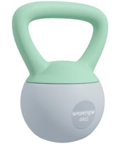 SPORTNOW 4KG Soft Kettlebell, Kettlebell with Non-Slip Handle for Home Gym, Weight Lifting, Strength Training, Green/Grey