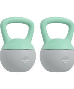 SPORTNOW 2 x 8kg Soft Kettlebell, Kettle Bell with Non-Slip Handle, for Home Gym, Strength Training, Cardio - Grey and Green