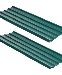 Outsunny Corrugated Roofing Sheets, Pack of 24, Galvanised Metal Roofing Sheets for Greenhouse, Garage, Storage Shed, Carport, 129 x 45cm, Green