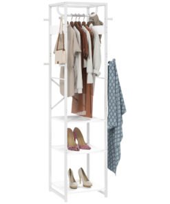 HOMCOM Multi-Storage Clothes Rack - White