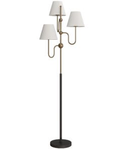 HOMCOM Floor Lamp, 165 cm Tall Standing Lamp with 3 Light and Foot Switch for Living Room, Bedroom, Bedside, Office, E27 Base Without Bulb (40W Max)