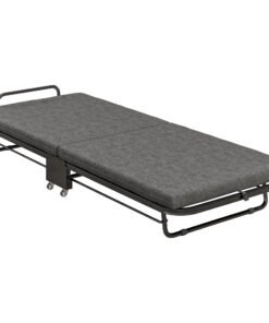 HOMCOM Single Temporary Folding Bed - Grey