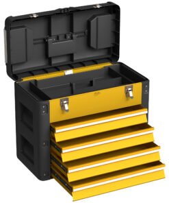 HOMCOM 4 Drawers Large Toolbox - Yellow