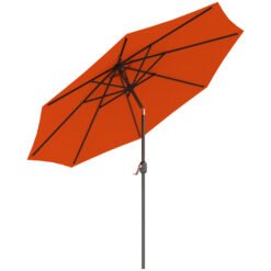 Outsunny 3 m Garden Parasol Umbrellas, Outdoor Sun Shade with 8 Ribs, Tilt and Crank Handle for Balcony, Bench, Garden, Orange