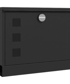 HOMCOM Wall Mounted Letterbox, Weatherproof Post Box, Modern Mailbox with 2 Keys and Viewing Windows, Easy to Install